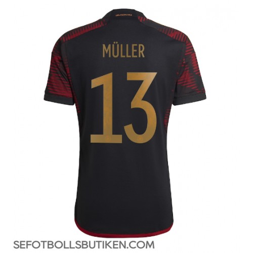 Tyskland Thomas Muller #13 Replika Borta matchkläder VM 2022 Korta ärmar